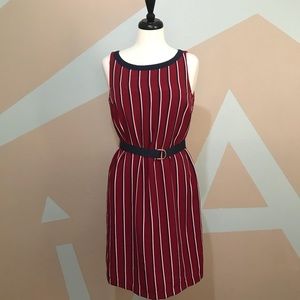 Tommy Hilfiger Maroon Navy Stripe Tunic Dress, Medium